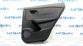 Door trim card rear right Nissan Rogue 21-23 JP built black with gray insert cloth, armrest leather, brown top