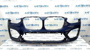 Bare front bumper BMW X3 G01 18-21 without parking sensors, without camera, blue C1M, scratches
