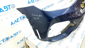 Bare front bumper BMW X3 G01 18-21 without parking sensors, without camera, blue C1M, scratches