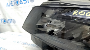 Headlight front left complete Nissan Rogue 21-23 LED S JP built, cracks in housing, sand