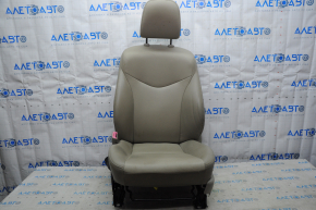 Driver's seat Toyota Prius V 12-17 with airbag, beige leather, fur, scuffed, needs cleaning, tear