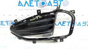 Front bumper grille left Ford Edge 19- under fog lights, with chrome molding, sand