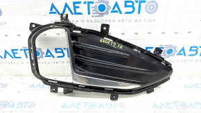 Front bumper grille right Ford Edge 19- under fog lights with chrome molding, sand