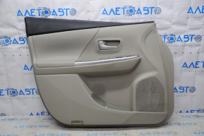 Door trim card front left Toyota Prius V 12-17 plastic beige, insert leather beige, with backlight, for cleaning, scratches