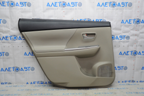Door trim card rear left Toyota Prius V 12-17 plastic beige, insert leather beige, butt, scuff