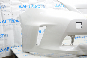 Front bumper bare Toyota Prius V 12-14 prerest, white, under washer, dented
