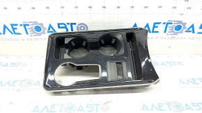 Center console trim with cup holder Ford Edge 19- black, without parking sensors, scratches