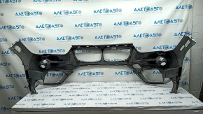 Bare front bumper BMW X1 F48 16-19 without parking sensors, silver, scratches, broken mount