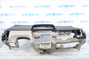 Torpedo front panel with AIRBAG Toyota Prius V 12-17 beige, with overlay