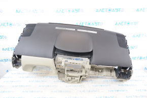 Torpedo front panel with AIRBAG Toyota Prius V 12-17 beige, with overlay