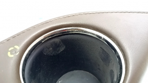 Cup holders Toyota Avalon 13-18 brown leather, chrome peeling, leather defect