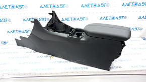 Central console armrest Toyota Rav4 19 - black leather, under air ducts, scratches, tears