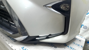 Front bumper assembly Lexus RX350 RX450h 16-19 for parking sensors, without headlight washers, white, scratches, sand, cracked mount
