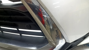 Front bumper assembly Lexus RX350 RX450h 16-19 for parking sensors, without headlight washers, white, scratches, sand, cracked mount