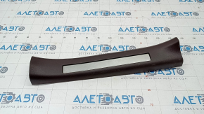 Door sill trim inner rear left Lexus RX350 RX450h 16-22 brown, with chrome, scratches, bumps, broken fastener
