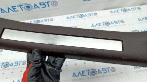 Door sill trim inner rear left Lexus RX350 RX450h 16-22 brown, with chrome, scratches, bumps, broken fastener