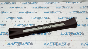 Door sill trim inner front left Lexus RX350 RX450h 16-22 brown with chrome, without backlight, scratches