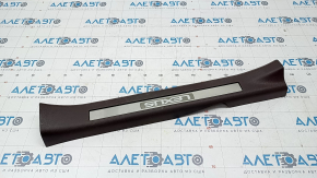 Door sill trim inner front right Lexus RX350 RX450h 16-22 brown with chrome, without backlight, scratches
