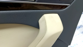 Door trim card rear left Audi Q5 80A 18-20 dark gray, with wood insert, beige armrest with insert, scratches, for cleaning