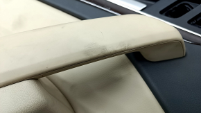 Door trim card front left Audi Q5 80A 18-20 dark gray, with wood insert, beige armrest with insert, scratches, for cleaning