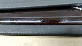 Door trim card front left Audi Q5 80A 18-20 dark gray, with wood insert, beige armrest with insert, scratches, for cleaning