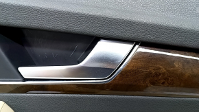 Door trim card front right Audi Q5 80A 18-20 dark gray, with wood insert, beige armrest with insert, scratches, for cleaning