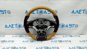 Bare steering wheel Lexus RX350 RX450h 16-22 leather brown, inserts for light wood, heated, scratches