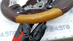Bare steering wheel Lexus RX350 RX450h 16-22 leather brown, inserts for light wood, heated, scratches
