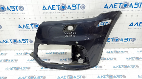 Front bare bumper left side Audi Q5 80A 18-20 blue, for parking sensors, for headlight washers, broken mount, crack, scratches