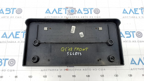 Audi Q5 Front Bumper License Plate 80A 18-20 Scratches, Non-Factory Holes