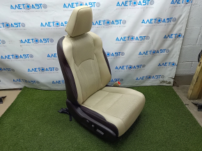 Passenger seat Lexus RX350 RX450h 16-19 with airbag, electric, heating, ventilation, leather beige + brown, perforation, micro-cracks