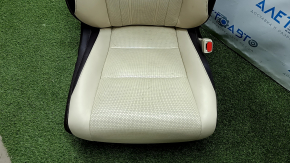 Passenger seat Lexus RX350 RX450h 16-19 with airbag, electric, heating, ventilation, leather beige + brown, perforation, micro-cracks