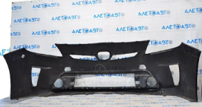 Front bumper bare Toyota Prius 30 13-15 rest, blue 8S6, dented, broken mount, tear