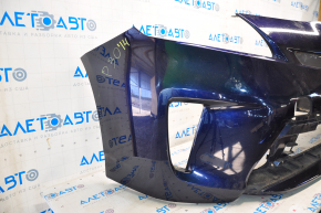 Front bumper bare Toyota Prius 30 13-15 rest, blue 8S6, dented, broken mount, tear
