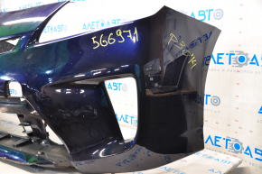 Front bumper bare Toyota Prius 30 13-15 rest, blue 8S6, dented, broken mount, tear