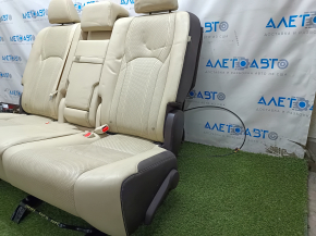Rear row of seats 2 row Lexus RX350 RX450h 16-19 with airbag, mechanical, beige + brown leather, tears, scratches, dry cleaning