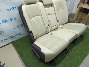 Rear row of seats 2 row Lexus RX350 RX450h 16-19 with airbag, mechanical, beige + brown leather, tears, scratches, dry cleaning
