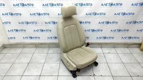 Passenger seat Audi Q5 80A 18-24 with AIRBAG, beige leather, electric, heated, driftwood, working, for dry cleaning, scratches on the back