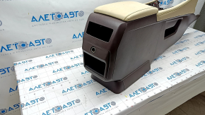 Central console armrest Lexus RX350 RX450h 16-19 brown + beige, tears, scratches