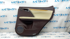 Door trim card rear right Lexus RX350 RX450h 16-17 leather brown + beige, insert for light wood, scratches, tears