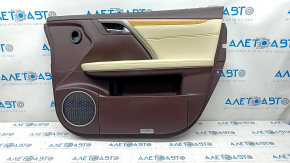 Door trim card front right Lexus RX350 RX450h 16-22 leather brown + beige, insert for light wood