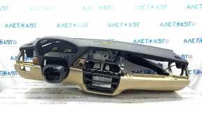 Torpedo front panel with AIRBAG BMW X5 E70 07-13 black and beige, inserts for light wood, rusty pyropatron, for dry cleaning
