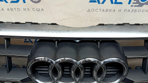 Radiator grill Audi Q5 80A 18-20 complete, with emblems, chrome, for parking sensors, sand, crack