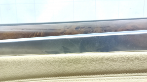 Door trim card rear right BMW X5 E70 07-13 beige, insert for light wood, black top, tear, chrome peeled