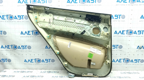 Door trim card rear right BMW X5 E70 07-13 beige, insert for light wood, black top, tear, chrome peeled