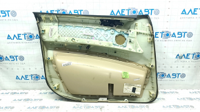 Door trim card front right BMW X5 E70 07-13 beige, insert for light wood, black top, tears, handle defect