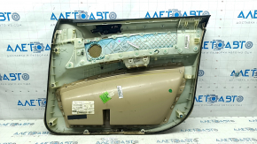 Door trim card front left BMW X5 E70 07-13 beige, insert for light wood, black top, worn, broken fastening