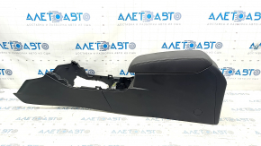 Console central armrest Subaru Outback 15-19 leather, black, scratches, broken fasteners
