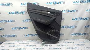 Door trim card rear left Audi Q5 80A 18-20 black, with insert under dark textured wood, black armrest, Bang & Olufsen, scratches