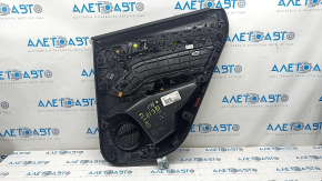 Door trim card rear left Audi Q5 80A 18-20 black, with insert under dark textured wood, black armrest, Bang & Olufsen, scratches